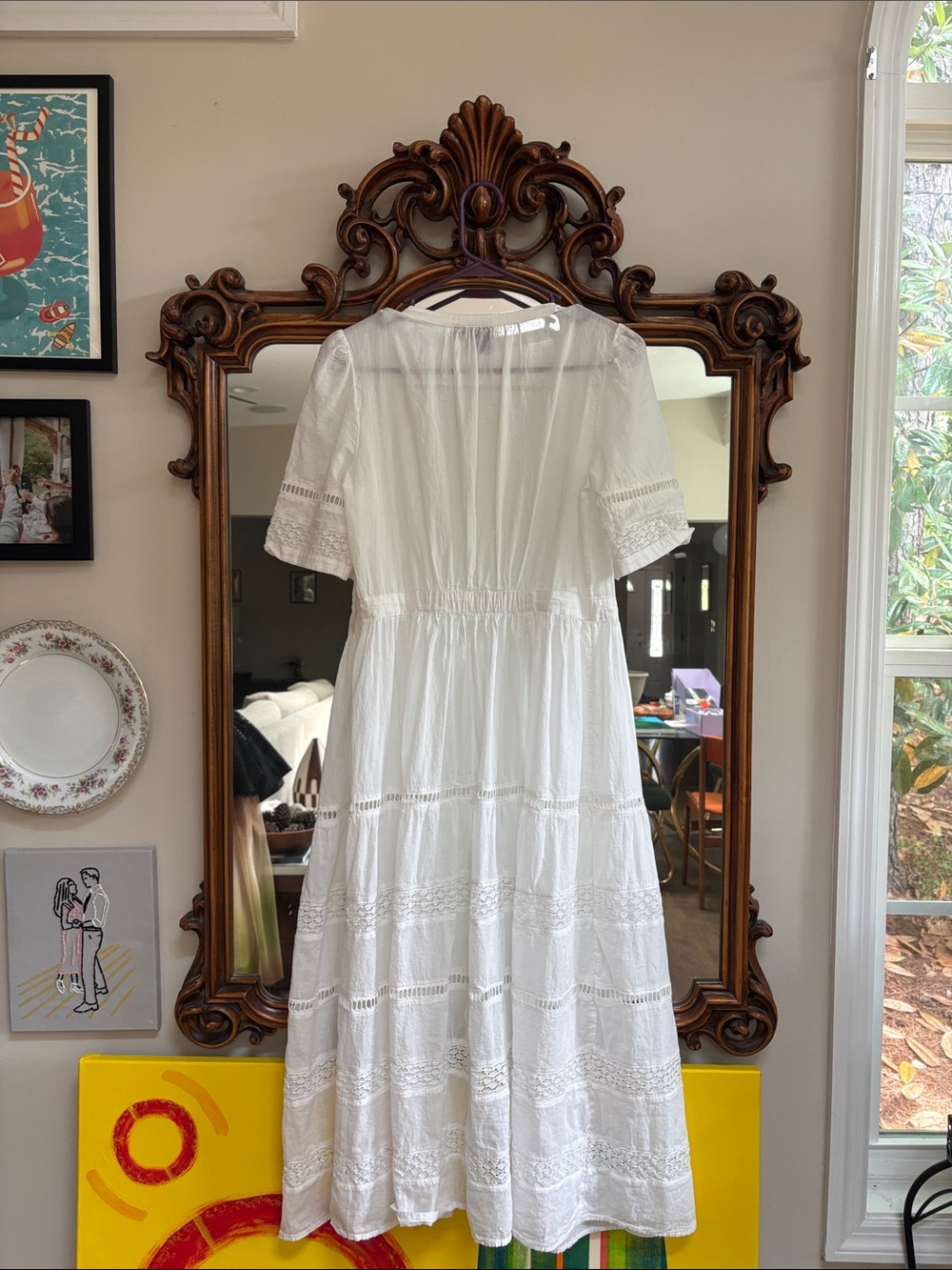 GAP Lace Button-Front Midi Dress - Picture 4 of 4